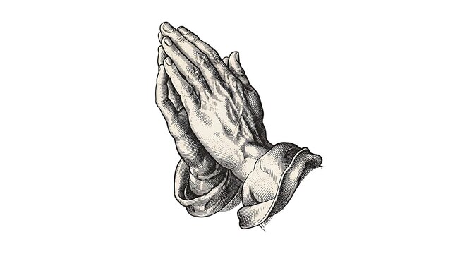 Praying hands illustration