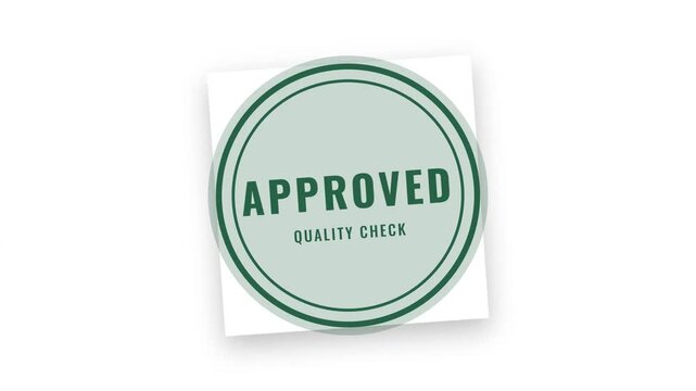 Green Approved Quality Check Circular Rubber Stamp Certification Animation