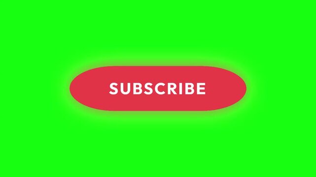 Animated Pink Glowing Subscribe Call to Action Button on Green Screen