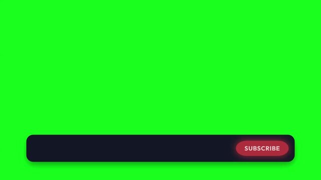 Clean Lower Third Banner Frame with Red Subscribe Button on Green Screen