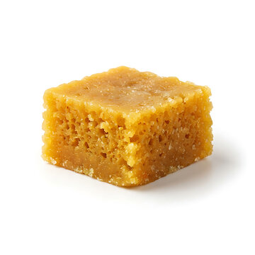Authentic Mysore Pak Isolated on White Background &ndash; Traditional Indian Gram Flour Sweet