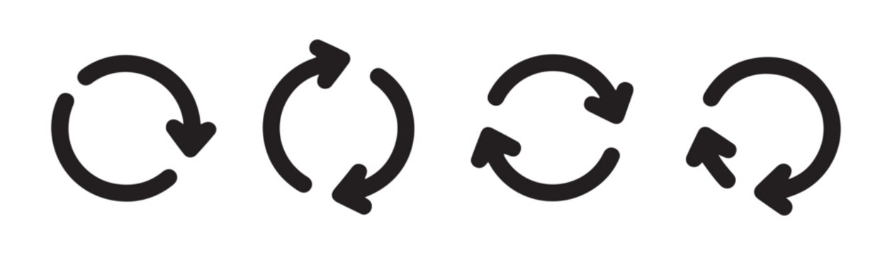 Refresh arrows circular arrow clockwise and counterclockwise loops cycle repeat refresh direction.