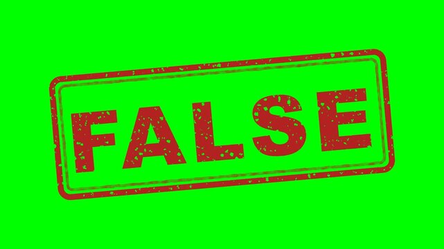 Red False Rubber Stamp Grunge Animation on Green Screen Overlay Background