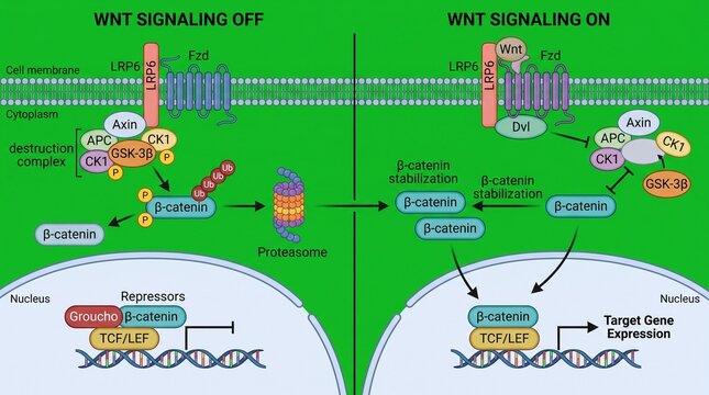 Diagram of Cell Signaling Pathway Activation in Biological Research Illustration