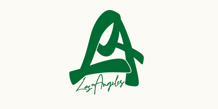 Los angeles vintage varsity streetwear typography print for graphic tee, t-shirts, hat, and poster design 2026 - vector
