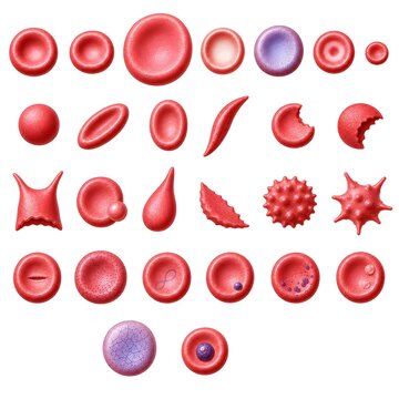 Red Blood Cell Morphology Collection Medical Hematology Illustration