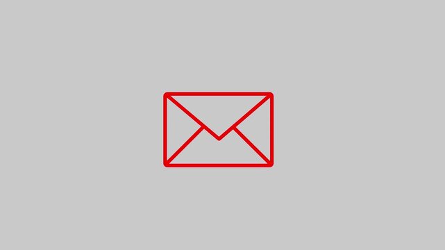  Envelope 3d icon isolated on white background. Received message concept. New, email incoming message, sms  4k stock video. 