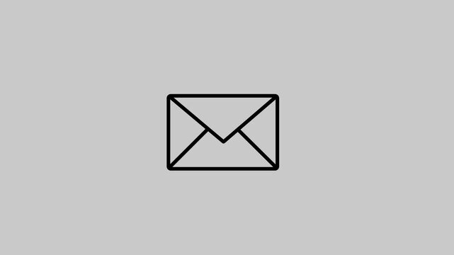  Envelope 3d icon isolated on white background. Received message concept. New, email incoming message, sms  4k stock video. 