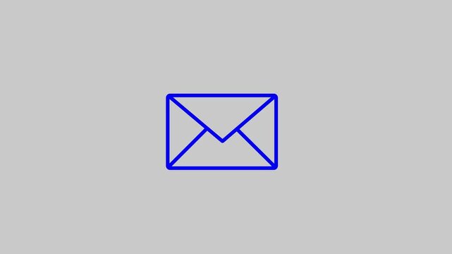  Envelope 3d icon isolated on white background. Received message concept. New, email incoming message, sms  4k stock video. 