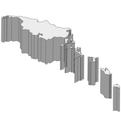 Fototapeta premium 3D map dimension - continent Oceania country Palau
