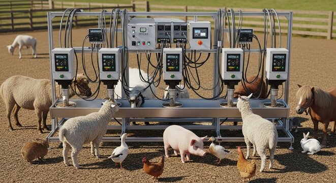 Automated Livestock Feeding Station With Multiple Animals in a Rural Farm Setting