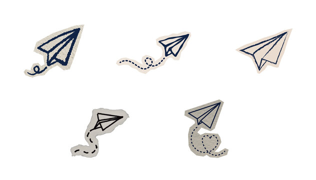 Hand Drawn Paper Airplane and Arrow Doodle Icon Pack