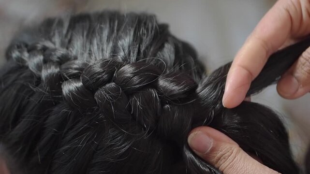 Braiding hair in a simple style