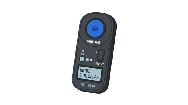 Remote shutter release, camera remote control, photography accessory, black device