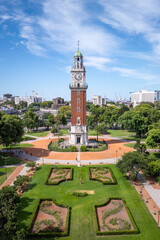 Obraz premium Aerial view of the City Monument Plaza in Buenos Aires, Argentina