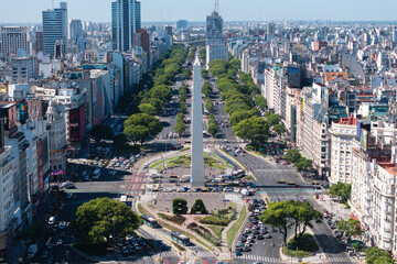 Aerial view of the Obelisk in Buenos Aires, Argentina © Chenxiaoyang