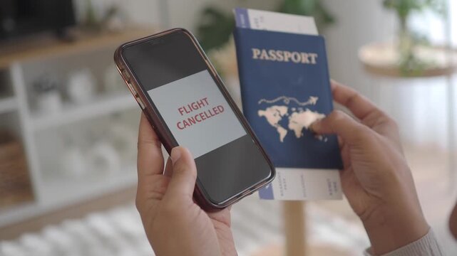 Travel plans change due to flight cancellation notice