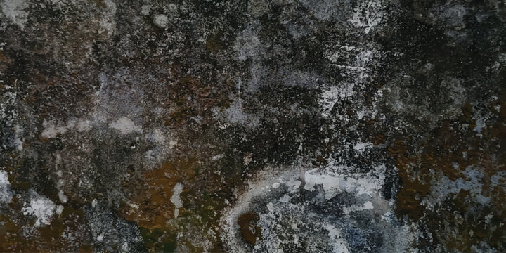 Dark grunge texture with faint organic mossy patina weathered distressed background concrete industrial material structure backdrop composition detailed neglected building exterior