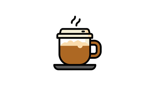 Brown Coffee Cup With Steam Rising.