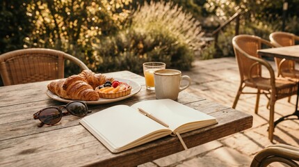 Summer Bank Holiday Breakfast with Pastries and Coffee