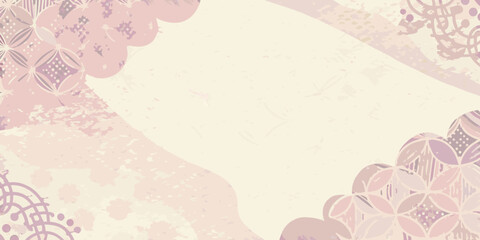 Floral ornament in pastel pink and purple textured vector illustration © Bijon
