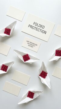 Blood Donation Concept: Red Berries in Paper Boats Symbolizing Vitality and Support