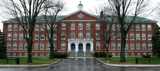 Obraz premium Old classic college academy building. Generative AI technology. 