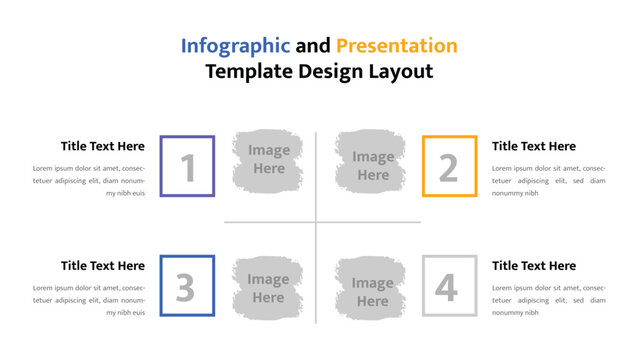 Presentation template showing a grid layout with images and numbered descriptions