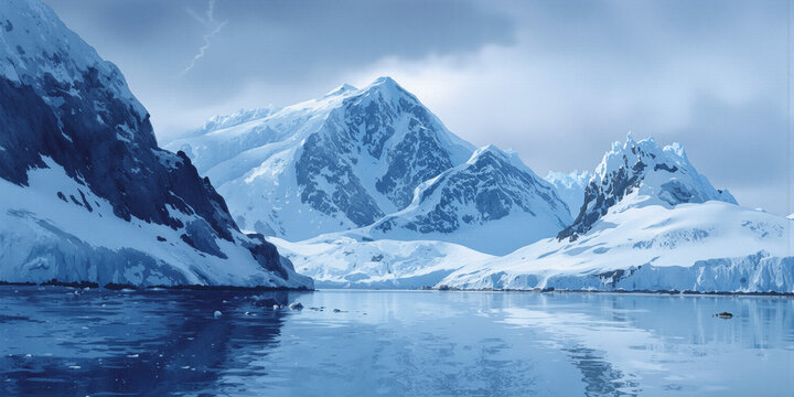 Antarctica Watercolour Landscape