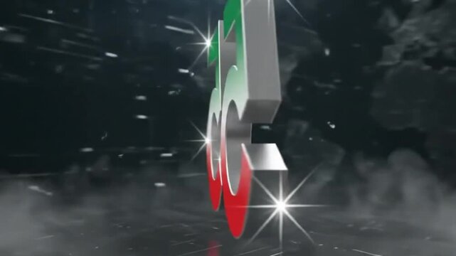 3d rendered number 55 with united arab emirates flag colors green white and red on a dark digital background