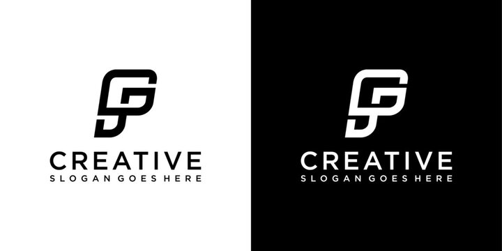 PG or GP initial letter logo design vector concept