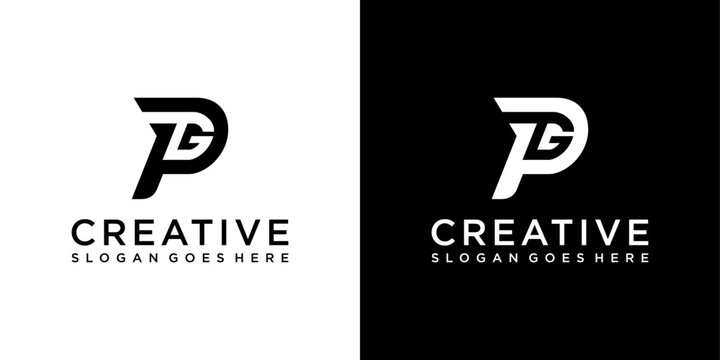 PG or GP initial letter logo design vector concept
