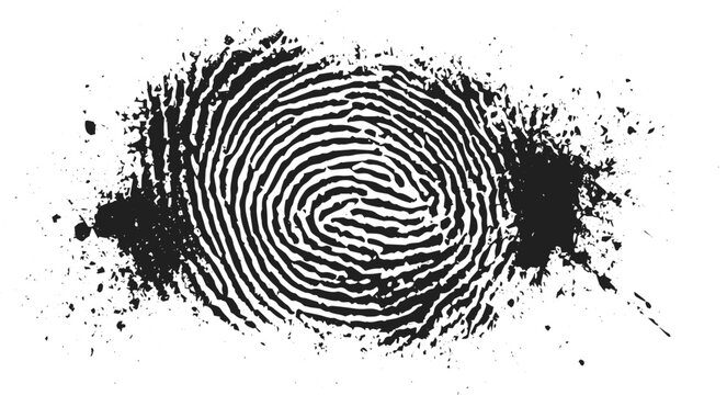Abstract Fingerprint Brush Stroke Texture Set, Creative Ink Mark Illustration with Grunge Overlay and Vintage Distress Effect.