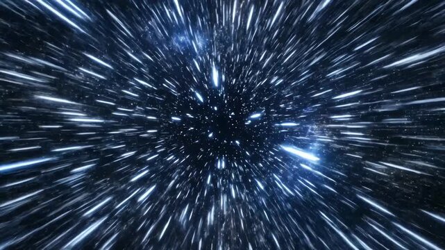 hyperspace warp speed effect with glowing light streaks illustrating abstract space travel and future technology concepts for a dynamic background