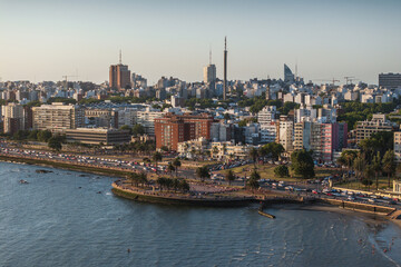 Aerial view of the coastline of Montevideo, Uruguay, South America © Chenxiaoyang