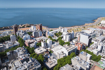 Aerial view of the coastline of Montevideo, Uruguay © Chenxiaoyang