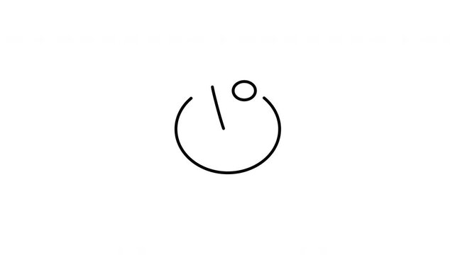 Minimalist outline animation of digital countdown clock self timer icon drawing on and fading out. Features a clean pop up style in 3 color setups.