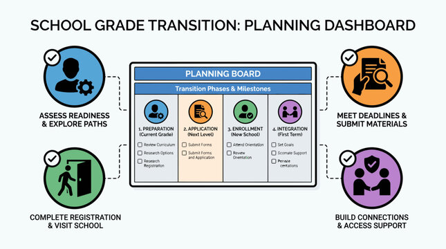 Back-To-School Grade Transition Planning Board Infographic