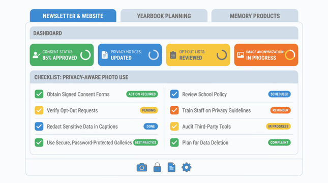 Back-To-School Privacy Aware Photo Use Management Dashboard