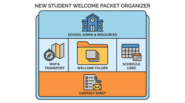 Back-To-School Student Welcome Packet Organization Icons