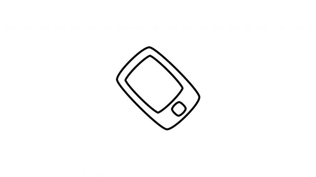 Minimalist outline animation of vintage handheld phone cellular telephone icon drawing on and fading out. Features a clean pop up style in 3 color setups.