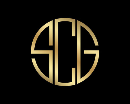 Elegant golden SCG monogram logo in a circular design on a black background, showcasing a sophisticated and luxurious brand identity.