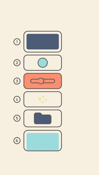 Set of numbered icons representing digital interface elements and settings for creative use