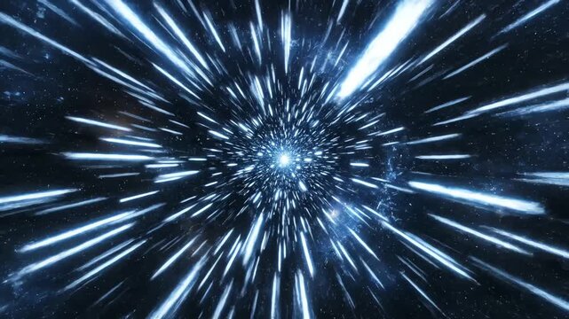 light speed travel hyperspace journey through deep space creating a dynamic warp speed effect with glowing stars for science fiction concepts.