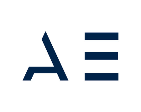 A minimalist logo featuring a stylized dark blue angular 'A' shape next to three parallel horizontal lines on a clean white background.