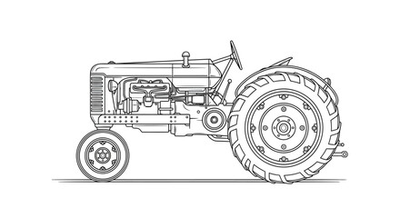 Vintage Antique Farm Tractor in Rural Field © Zaki