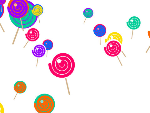 Colorful Candy Pop Swirls Bright Background
