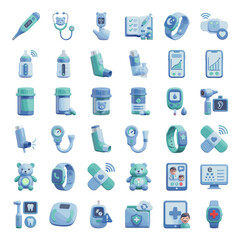 Fototapeta premium Medical Icons Set - Healthcare and Technology Collection