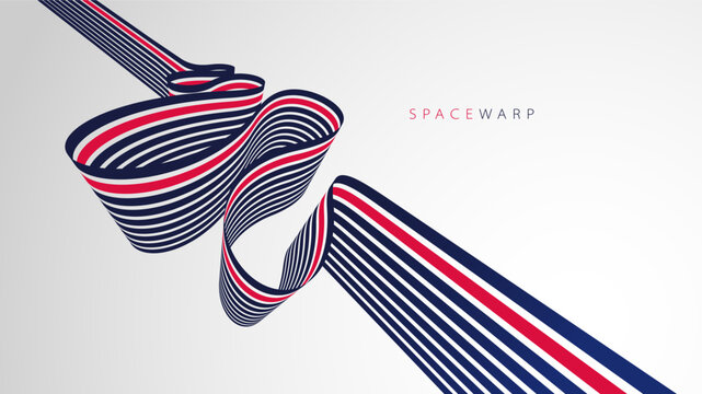 Lines in perspective look like bent ribbon graphic design, vector abstract background with curved stripes in distorted perspective, futuristic surreal op art.