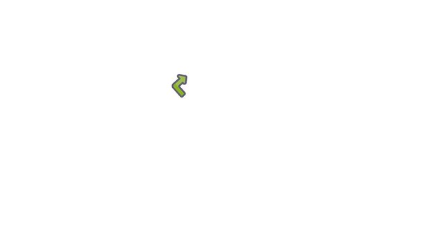Animated green circular recycle arrows icon on a clean white background. 
